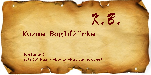 Kuzma Boglárka névjegykártya