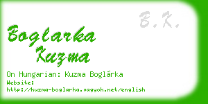 boglarka kuzma business card